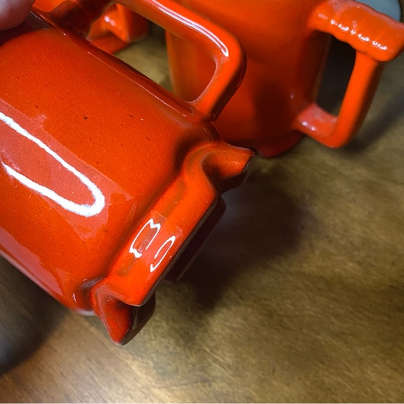 Vintage FRANKOMA Flame Orange Footed Mugs - Picture 3 of 5